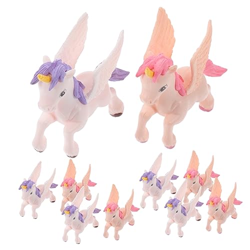 WHAMVOX 10st Mikrolandschaftsdekoration Kuchen Zubehör Mini-tischdekoration Cupcake-Dekorationen Einhornstatue Einhorn-tierfiguren Einhorn-schmuck Einhornfiguren Kuchendekorationen PVC von WHAMVOX