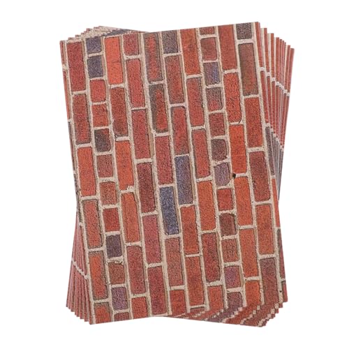 WHAMVOX 12 Blatt Maßstab Realistische Rote Backstein Tapete zum Abziehen und Aufkleben Miniatur Wanddekor für Detailgetreue Modellbaugestaltung WHAMVOX 12 Blatt Maßstab Realistische Rote Backstein Tapete zum Abziehen und Aufkleben Miniatur Wanddekor für Detailgetreue Modellbaugestaltung von WHAMVOX