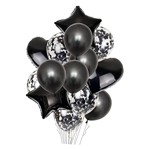 WHAMVOX 14St Ballon aus Aluminiumfolie ballons balloons ballonie luftbalons ballongas glitzerstoff balongas dekoration party Dekorationsideen party decoration glitters Partyzubehör Black von WHAMVOX