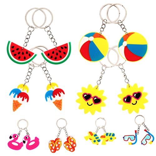 WHAMVOX 16st Hawaiischer Schlüsselanhänger Für Strandpartys Cartoon-schlüsselanhänger Hawaiianisches Armband Ananas Schlüsselanhänger Sommer Schlüsselanhänger Metall von WHAMVOX