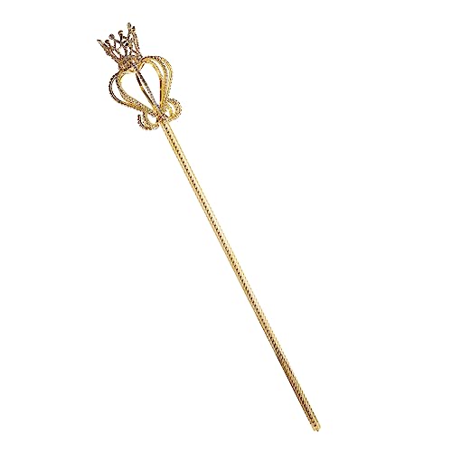 WHAMVOX 1Stk Kronen faschingsaccessoires Fasching Accessoires Party Accessoires -Meilenstein-Requisiten eleganter Prop-Stick feenhafte Parteizepter Party Zauberstab Stahl Golden von WHAMVOX