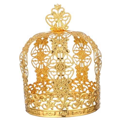 WHAMVOX 1stk Kuchen Krone Goldkronen-mittelstücke Für Tische Abschluss-kuchenaufsatz Für Mädchen Fondant Frauenkrone Mädchen Stirnbänder Mini Prinzessin Tiara Krone Kind Braut Hut Schal von WHAMVOX