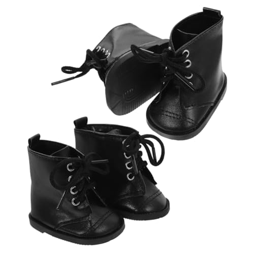 WHAMVOX 2 Paar Puppen-ankleideschuhe, Mädchen-puppenstiefel, Puppenhaus-puppenmode-Accessoires, Puppen-pu-lederstiefel Für 18-Zoll-mädchenpuppen von WHAMVOX