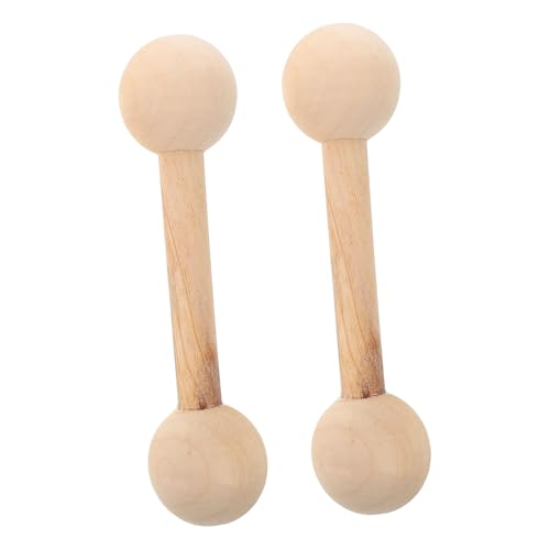 WHAMVOX 2 Stück Holzhantel Spielzeug Hanteln Kleinkind Hanteln Kinder Handgewichte Set Kinder Fitnessgeräte Kleinkind Gewichte Holz Babyhantel Spielzeug Kleine Hantel Für Kinder von WHAMVOX