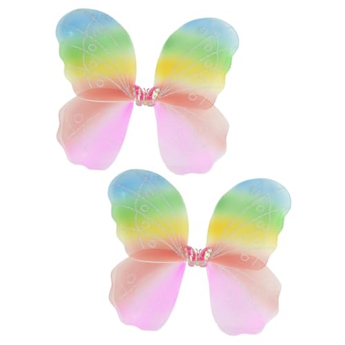 WHAMVOX 2 Stück Schmetterlingsflügel Bunt Einlagig Leicht für Bühne Kostüm Halloween Party Verkleidung Mädchen Zubehör Nymphen Accessoire WHAMVOX 2 Stück Schmetterlingsflügel Bunt Einlagig Leicht für Bühne Kostüm Halloween Party Verkleidung Mädchen Zubehör Nymphen Accessoire von WHAMVOX