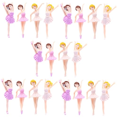 WHAMVOX 20 Stk Ballerina-mädchen Ballerina-tortenaufsatz Ballerina-cupcake-topper Mädchenfigur Cupcake-topper Für Mädchen Ballett Tortenaufsatz Kuchendekoration Für Mädchen Puppe Rosa Pvc von WHAMVOX