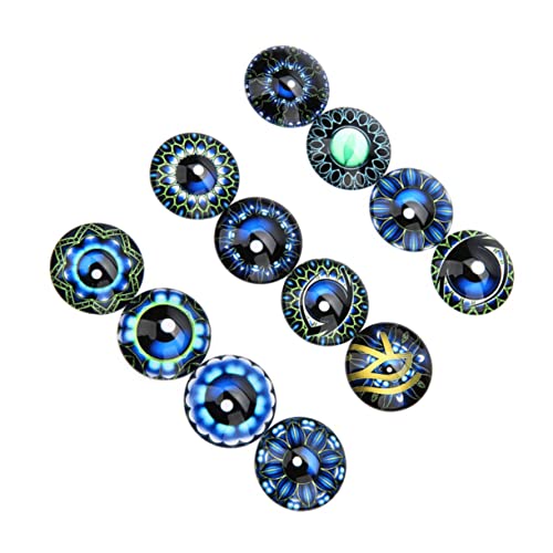 WHAMVOX 20st Runder Cabochon Aus Glas Auge Mosaikfliese Scrapbooking Augenzeit Gem Schmuckaufnäher Edelsteine ​​glasaufkleber Schmuckmaterial Selber Machen Flecken Blue von WHAMVOX