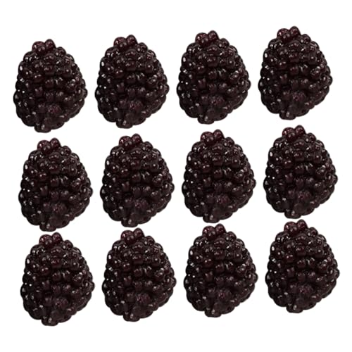 WHAMVOX 20st Simulationsfruchtmodell Deko Himbeeren Simulierte Fruchtverzierung Simulation Himbeere Lebensechtes Himbeermodell Künstliche Himbeere Falsches Obst Szenenschmuck Black PVC von WHAMVOX