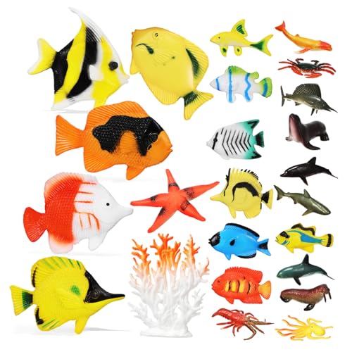 WHAMVOX 24 Stück Realistische Meerestiere Figuren aus Kunststoff Abnehmbar und Langlebig Pädagogische Meereslebewesen Modelle für Lernspielzeug und Partydekoration WHAMVOX 24 Stück Realistische Meerestiere Figuren aus Kunststoff Abnehmbar und Langlebig Pädagogische Meereslebewesen Modelle für Lernspielzeug und Partydekoration von WHAMVOX