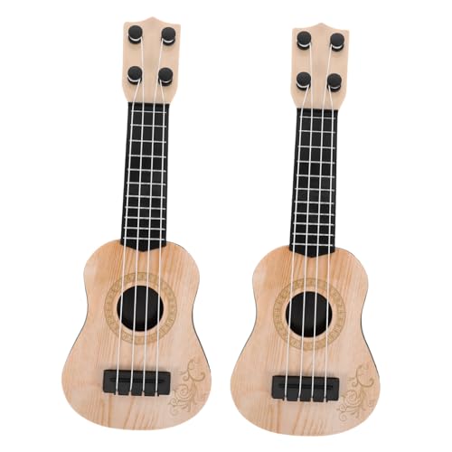 WHAMVOX 2St Mini-Ukulele kinderinstrumente Gitarre für Kinder Kleinkindspielzeug für Jungen Ukulele Musikspielzeug Kinderspielzeug Ukulele Frühpädagogisches Spielzeug Plastik Beige von WHAMVOX