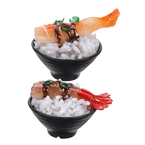 WHAMVOX 2St Simulierter Sushi-Reis Essensmodell Spielen fotografische Requisiten Essen Spielzeug für Kinder jucarii pentru copii Kinder Spielen Essen für die küche DIY-Food-Modell PVC von WHAMVOX