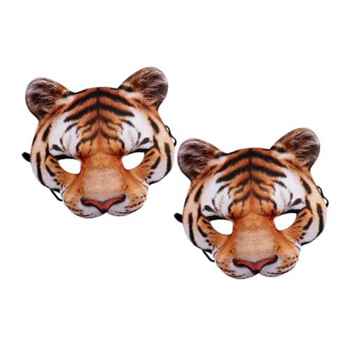 WHAMVOX 2St Tiger Maske tierische Halbmaske japanische Maske Bärenmaske Tierkostüm Maske Halloween-Partymaske Tigermaske Cosplay-Maske Cosplay-Tiermaske Tiermaske für Cosplay Eva Chocolate von WHAMVOX