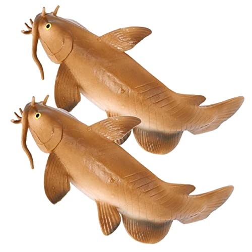 WHAMVOX 2St simulierter Wels Aquarium-Fisch-Ornament tierisches Spielzeug Süßwasser-Welsmodell für Kinder kindergeschenke gefälschte Fischdekoration kreatives Kinderspielzeug PVC von WHAMVOX