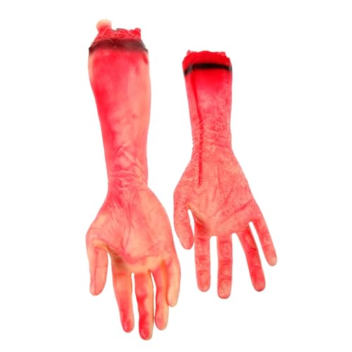 WHAMVOX 2pcs Halloween Abgetrennte Hand Requisiten Abgetrennter Arm Gefälschte Menschliche Arm Hand Blutige Hand Halloween Party Dekorationen von WHAMVOX