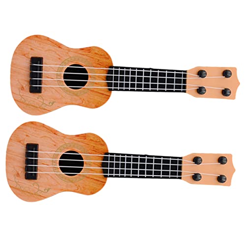 WHAMVOX 2st Mini-Ukulele Simulationsgitarrenspielzeug Musikspielzeug Für Kindergitarre Minispielzeug Für Mädchen Ukulele Für Kinder Musikalisches Spielzeug Babyspielzeug Yellow Plastik von WHAMVOX