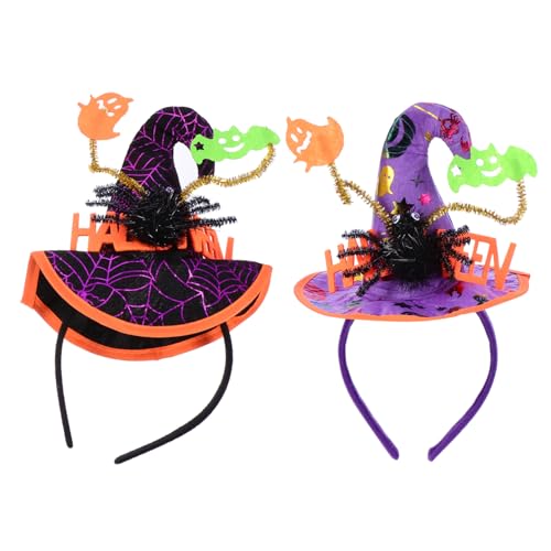 WHAMVOX 2st Spinne Hexenhut Stirnband Halloween-haarreifen Spinnenstirnbänder Für Frauen Halloween-haarband Party-haarschmuck Party-stirnbänder Für Kinder Partybevorzugungs-haarreifen von WHAMVOX