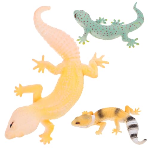 WHAMVOX 3 Stück Tiermodell Simulation Gecko Figur Gefälschter Gecko Gefälschtes Reptilienspielzeug Lebensechte Reptilienstatue Simulation Reptilienschmuck Gecko Figuren Kleine von WHAMVOX