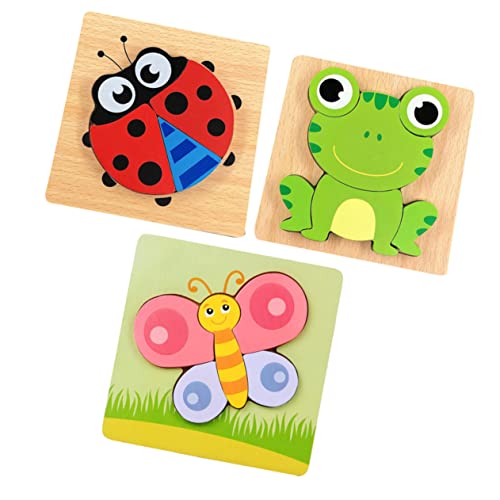 WHAMVOX 3 Teiliges Puzzle Für Kinder Kleinkinder Steckpuzzle Gehirnspielzeug Lernpuzzle Spielzeug Tiere Lernpuzzle Kinder Lernspielzeug Spielzeug Für Kinder Frühes von WHAMVOX