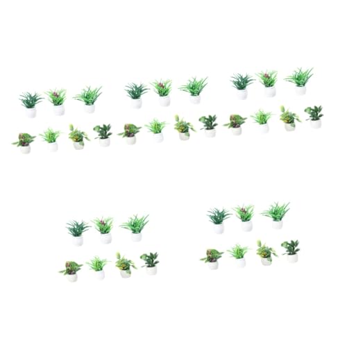 WHAMVOX 35 STK Mini-Topfpflanze Abs saftig Simulation Topfpflanze Blumenzubehör heim künstliche zimmerpflanzen kunstpflanze Desktop-Ornament künstliche Topfpflanzendekoration Plastik Green von WHAMVOX