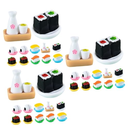 WHAMVOX 36 STK Simuliertes Japanisches Sushi Mini- -Sushi Mini-Sushi Sushi-Modell, Lebensmittelmodell Miniatur-Sushi-Modell Miniatur-Display-Sushi Desktop-Sushi-Modell Harz von WHAMVOX