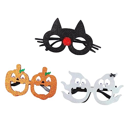 WHAMVOX 3St Gläser Halloween-Requisiten-Brille Halloween-Sonnenbrille Partybrille halloween theme halloween kinder party Halloween-Dekor-Brille Halloween-Brillen-Requisiten Filzstoff Black von WHAMVOX