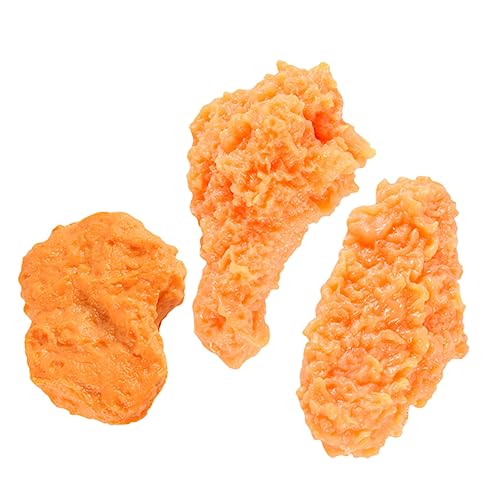 WHAMVOX 3St Simulation Hähnchensc henkel Hähnchen flügel simuliertes Essen Hühnerbein Hühnerflügel-Stütze falsches Dekor Chicken Wings Requisiten gebratenes Hähnchenflügelmodell PVC von WHAMVOX