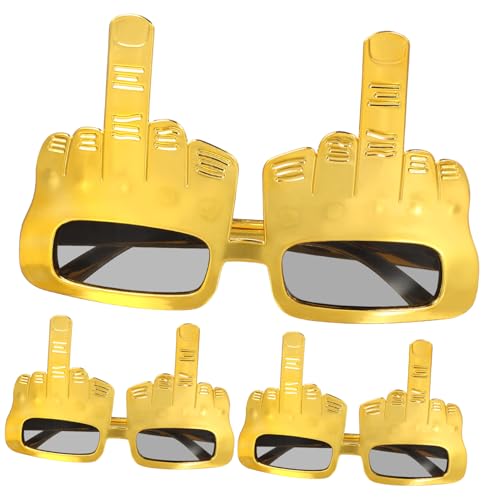 WHAMVOX 3St lustige Brille Fingerförmige Brille Kostüm Brillen Rave-Brille halloween horror halloween grusel schnapsgläser herz sonnenbrille Scherzbrille Festival-Prop-Brille Stk Golden von WHAMVOX