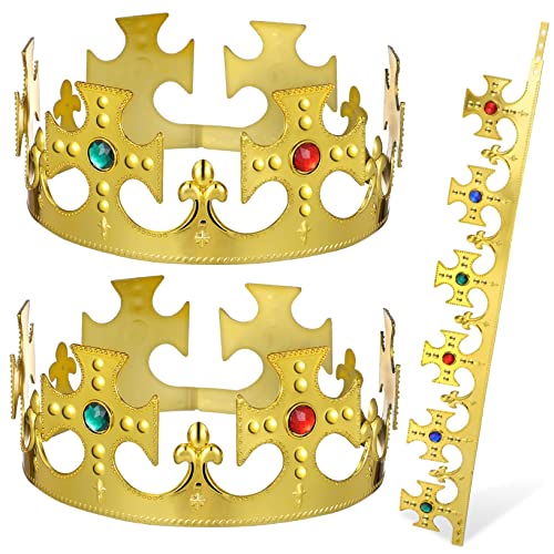 WHAMVOX Geburtstagskronen Crown 3er Set Geburtstagskrone Glänzende Goldene Krone Für Ädchen Und Jungen Ideal Für Die Erste Geburtstagsfeier Prinzessinnen Und Könige Mottopartys von WHAMVOX