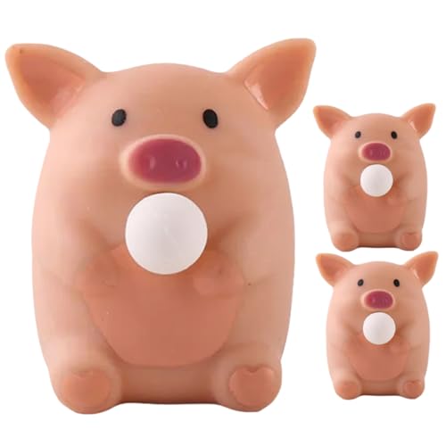 WHAMVOX 3st Schweinchen Zum Stressabbau Lustiges Quetschspielzeug Langsam Aufsteigende Tiere Kinderspielzeug Cartoon-schweinfiguren Tierspielzeug Zusammendrücken Light Brown von WHAMVOX