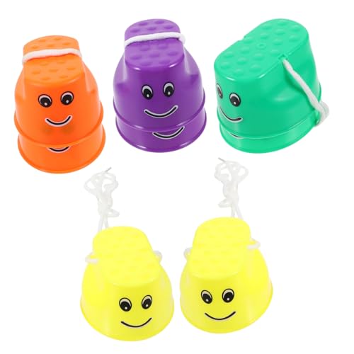 WHAMVOX 4 Paare Stelzen aus Verstärktem Kunststoff mit Verstellbarer Schnur rutschfeste Eimer stelzen für Gleichgewichtstraining und Outdoor Spaß in Gelb Grün Orange Lila WHAMVOX 4 Paare Stelzen aus Verstärktem Kunststoff mit Verstellbarer Schnur rutschfeste Eimer stelzen für Gleichgewichtstraining und Outdoor Spaß in Gelb Grün Orange Lila von WHAMVOX