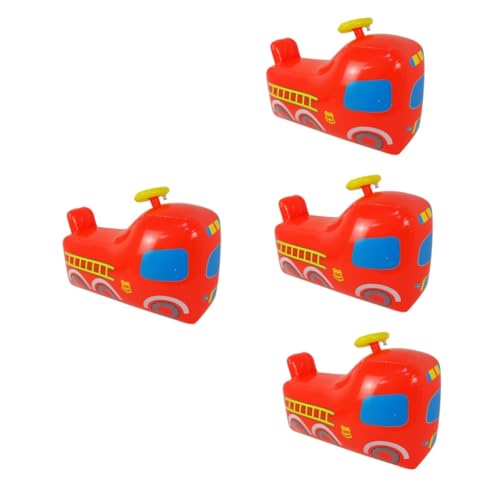 WHAMVOX 4 Stück Aufblasbares Spielzeug Für Kinder Tragbarer Feuerwehrwagen-Tumbler Auto Spielzeug Strandspielzeug Für Kleinkinder Outdoor-spielsets Pool Schwimmt Spielzeug Draussen Rot PVC von WHAMVOX