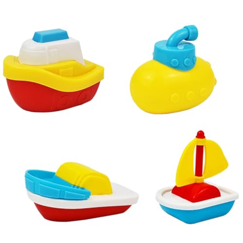 WHAMVOX 4 Stück Badespielzeug für Kleinkinder Kinderspielzeug für die Dusche Kinderboot Wasserspielzeug kinderplanschbecken plantschbecken Kind Badespielzeug für Babys Spielzeuge Plastik von WHAMVOX