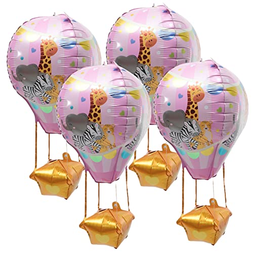 WHAMVOX 4 Stück Heißluftballon Luftballons für Kinder metallische Luftballons wand polsterung hochzeitsdekoration Drachen Geburtstagsparty liefert Party Luftballons aus Aluminiumfolie Rosa von WHAMVOX