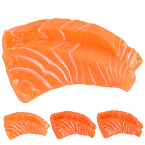 WHAMVOX 4 Stück Lachs-Modell hochzeitsdekoration ziernieten simulierte Lachsrequisiten gefälschter Lachs im Restaurant Küchenrequisiten für zu Hause Präsentieren Sie künstlichen Lachs PVC von WHAMVOX