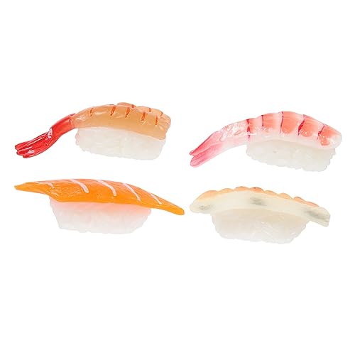 WHAMVOX 4 Stück Sushi-Simulation Künstliches Sushi-Modell Verschleißfestes Sushi-Modell Realistisches Japanisches Essen Sushi-Spielzeug Lebensechtes Sushi- Sushi-Miniatur PVC von WHAMVOX