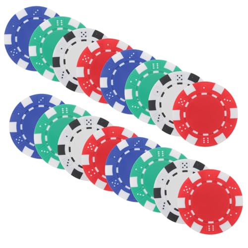 WHAMVOX 40 Stück Teiliges Kunststoff Spielsteine Kleine Runde Chips in Rot Blau Grün Weiß für Poker Spielzubehör Party Brettspiele Gaming Token WHAMVOX 40 Stück Teiliges Kunststoff Spielsteine Kleine Runde Chips in Rot Blau Grün Weiß für Poker Spielzubehör Party Brettspiele Gaming Token von WHAMVOX