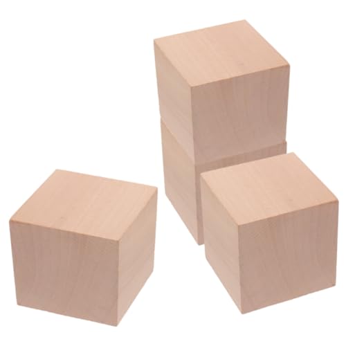 WHAMVOX 4Pcs Bausteine ​​Lehrmittel für Leere Holzwürfel Vorschulspielzeug kleine Holzklötze holzklötze Holzblöcke unfertige Leere Holzklötze hölzern Khaki von WHAMVOX