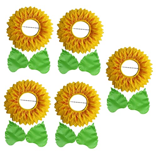 WHAMVOX 5 Sätze Kopfschmuck aus Sonnenblumen Kopfbedeckung Sonnenblumenhut Stütze Sonnenblumen Kopfschmuck faschingskostüme Kleider schirmmützen Kostümzubehör Sonnenkostüm Seidentuch von WHAMVOX