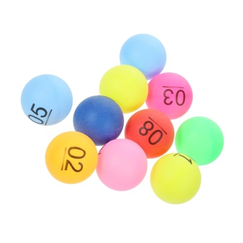 WHAMVOX 50 Stück Farbe Zahlenball Bälle für die Grube Pongbälle plastikball kunststoffball brettspiele Zahlenkugeln plastikkugel Sphäre Partybälle Party-Aktivitäts-Requisiten pp von WHAMVOX