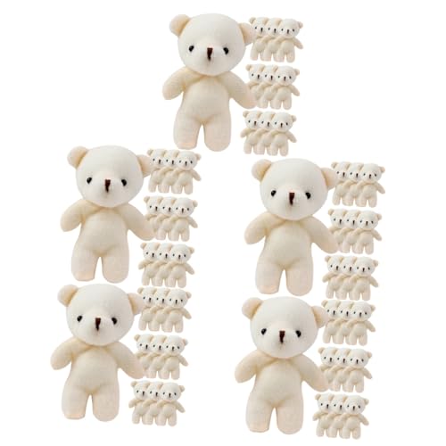 WHAMVOX 50 Stück Mini-Bär Cariñ-Peluche Kuscheltiere für Kinder ausgestopft Spielzeuge Stofftierplüsch kuschelbären Little Bear Spielzeug aus Stoff kleine Bärenpuppe PP Baumwolle Beige von WHAMVOX