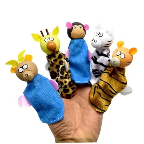 WHAMVOX 5er Set Tier Fingerpuppen Aus Für Lustige Tierfiguren Für Geschichtenerzählen Und Spielzeit Zufällige Farben Ideal Für Kleinkinder Und Vorschulkinder von WHAMVOX