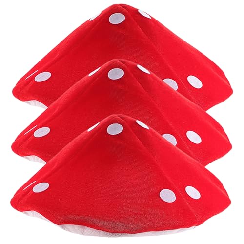 WHAMVOX 6 Stk Pilzhut Hut Für Cosplay Kinder Fedora Plüsch-neuheitshut Pilz Hut Dekoration Hauben Für Kinder Hut Für Kinder Kawaii Hut Kinder Hut Cosplay Pilz-cosplay Mädchen Hut Rot Stoff von WHAMVOX