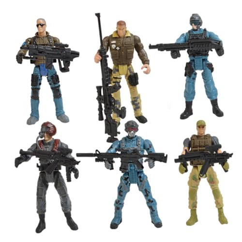 WHAMVOX 6 Stück Anti Terror Modell Soldat Figur Modell Spezialeinheiten Action Figur Pädagogische Figur Spielzeug Soldaten Spielset Kinder Miniatur Soldat von WHAMVOX