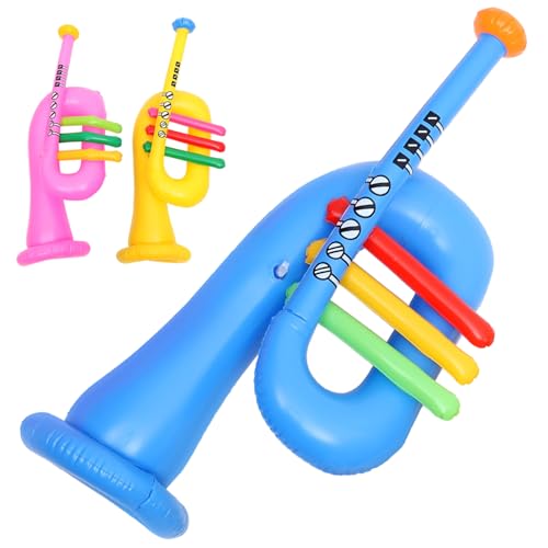 WHAMVOX 6 Stück Aufblasbares Musikinstrument Musikspielzeug Tragbares Mikrofon Instrument Aufblasbares Trompetenhorn Spielzeug Aufblasbare Party Requisiten Kinderspielzeug von WHAMVOX