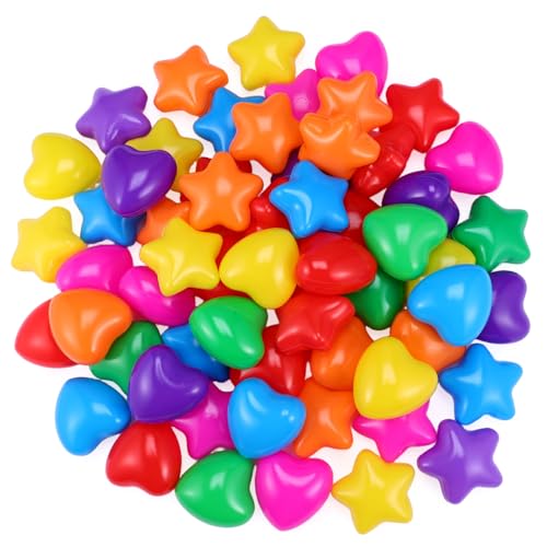 WHAMVOX 60 Stück Teiliges Bunte Star Herz förmige Kunststoff poolbälle Ø Robust Glatt Poliert Kindersicher für Indoor spielpools und Partys Fördert Koordination und Bewegung WHAMVOX 60 Stück Teiliges Bunte Star Herz förmige Kunststoff poolbälle Ø Robust Glatt Poliert Kindersicher für Indoor spielpools und Partys Fördert Koordination und Bewegung von WHAMVOX