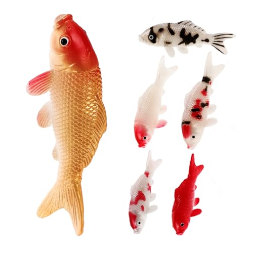 WHAMVOX 6 Stücke Künstliche Phantasie Karpfen Fisch Figur Aquarium Decor Simulation Karpfen Realistische Gefälschte Fisch Tank Ornament von WHAMVOX