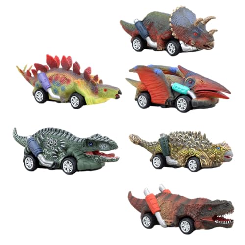 WHAMVOX 6St Dinosaurier ziehen Auto zurück Dinosaurier-Modellspielzeug Spielzeug-Modell Spielzeug für Kinder kinderspielzeug Kinder-Pull-Back-Auto-Spielzeug Schiebespielzeug Plastik von WHAMVOX