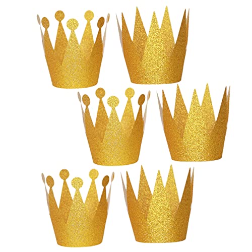 WHAMVOX 6St Kronenhut Geburtstag Anzug für Kleinkinder Babyfoto partyhüte kinder birthday crown stutzenhalter Kinderkommode Festival-Kopfbedeckung Partyhüte für Kinder Papier Golden von WHAMVOX