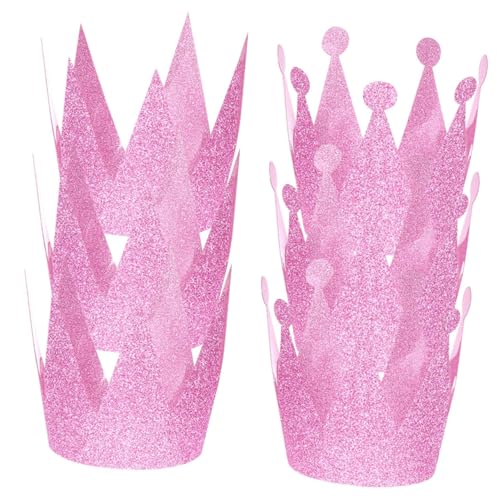 WHAMVOX 6St Kronenhut Kinderkrone Babykostüm Geburtstagsgeschenk partyhüte kinder party hut kleidung malpapier kinder Kopfbedeckungen für Kindergeburtstage schöne Geburtstagshüte Rosa von WHAMVOX