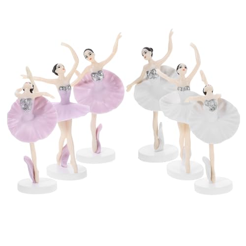 WHAMVOX 6St Tanz Ballett Mädchen Auto Mädchen Zubehör Kuchendekorationszubehör birthday cake decoration cake decorating set Dekoration für Kuchen entzückendes Ballerina-Handwerk Plastik von WHAMVOX